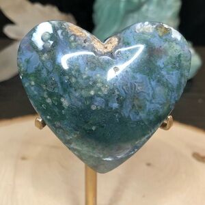 Big Druzy Moss Agate Heart
